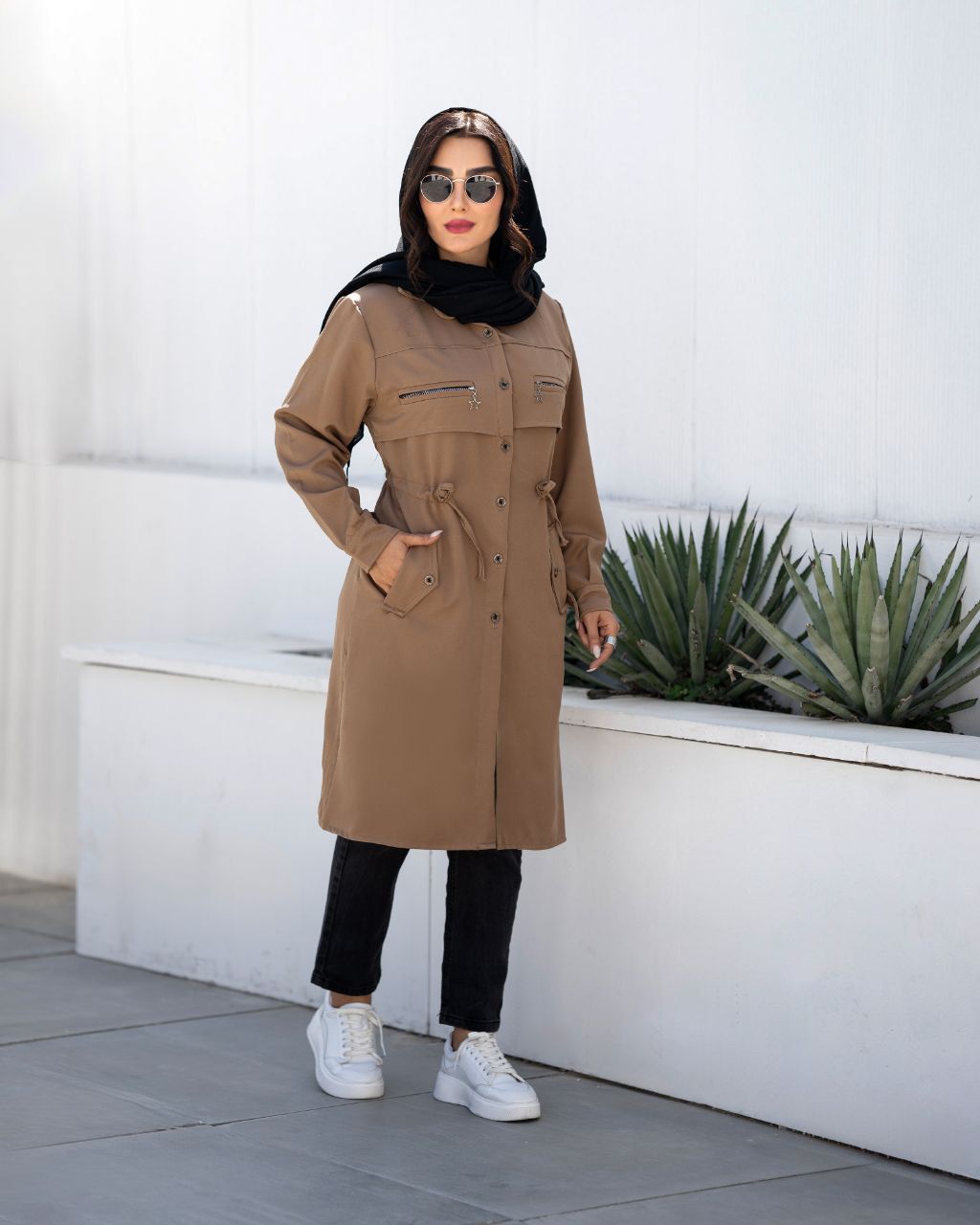 مانتو زنانه،مدل کمر گت دار،جنس کتان،